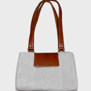 Derek Alexander E/W Tote Twin Shoulder  Cotton Leather Trim